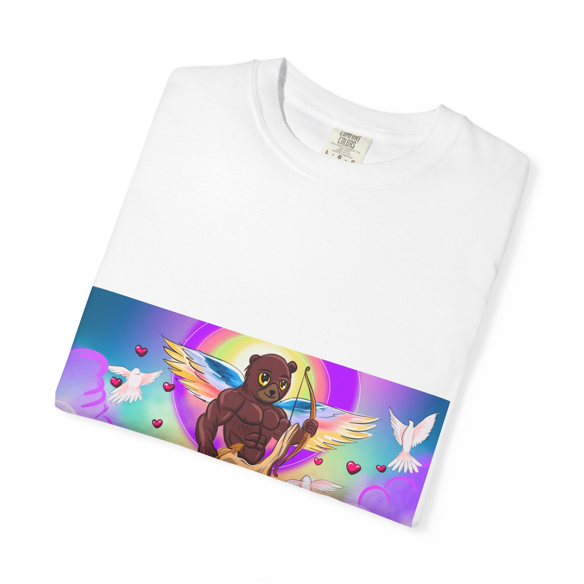 Angel Bear T-shirt, Unisex Garment-Dyed Tee, Colorful Graphic Shirt, Cute Animal Design, Gifts for Nature Lovers, Fun Casual Wear
