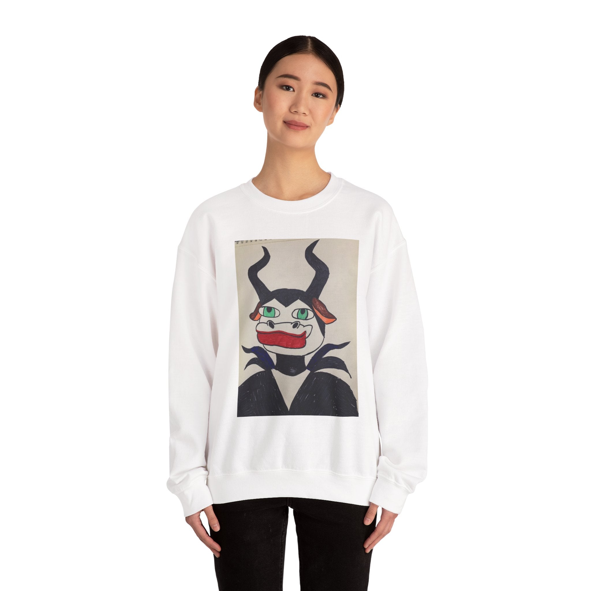 Whimsical Demon Graphic Sweatshirt, Unisex Crewneck, Cozy Winter Layer, Unique Gift, Casual Streetwear