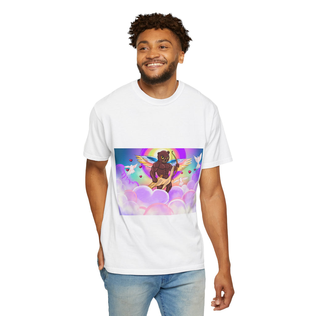 Angel Bear T-shirt, Unisex Garment-Dyed Tee, Colorful Graphic Shirt, Cute Animal Design, Gifts for Nature Lovers, Fun Casual Wear