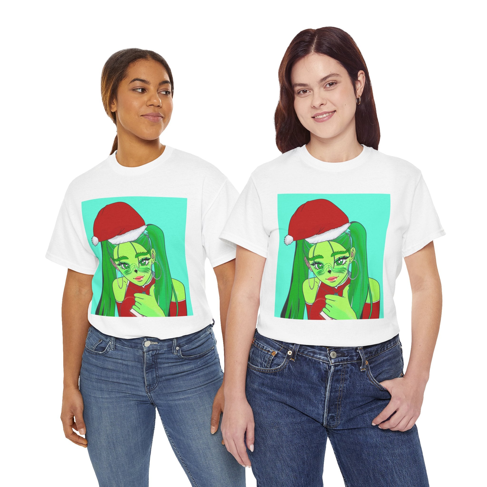 Festive Cartoon Tee - Unisex Christmas Shirt, Holiday Wear, Gift for Her, Cozy Casual, Retro Vibe, Cute Graphic Tee
