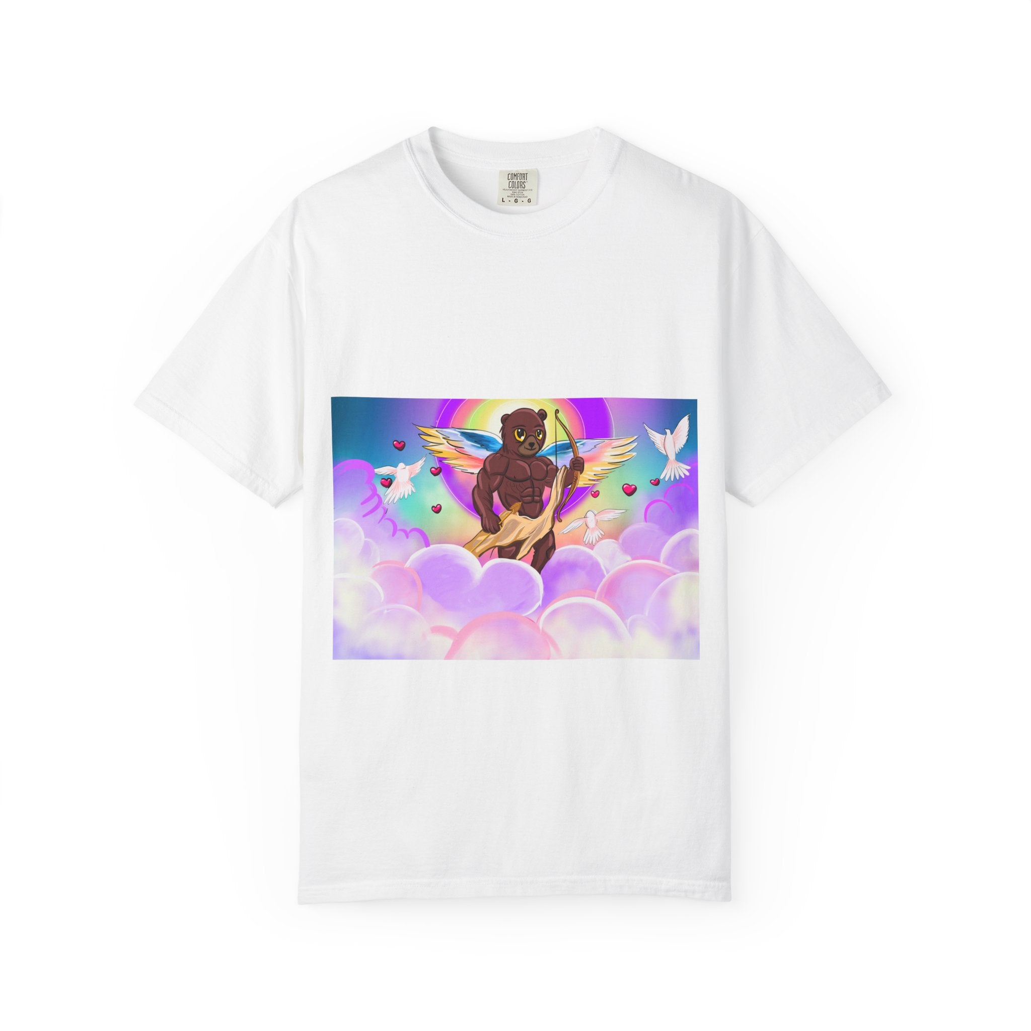 Angel Bear T-shirt, Unisex Garment-Dyed Tee, Colorful Graphic Shirt, Cute Animal Design, Gifts for Nature Lovers, Fun Casual Wear