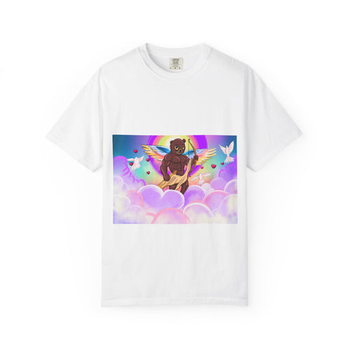 Angel Bear T-shirt, Unisex Garment-Dyed Tee, Colorful Graphic Shirt, Cute Animal Design, Gifts for Nature Lovers, Fun Casual Wear